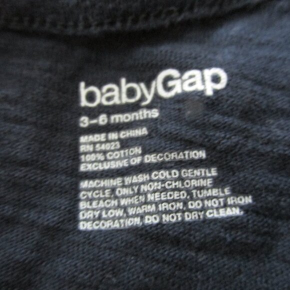 Baby Gap One Piece Onesie Infant Boys Size 3-6M Blue Long Sleeve Nautical Snap - Picture 3 of 4